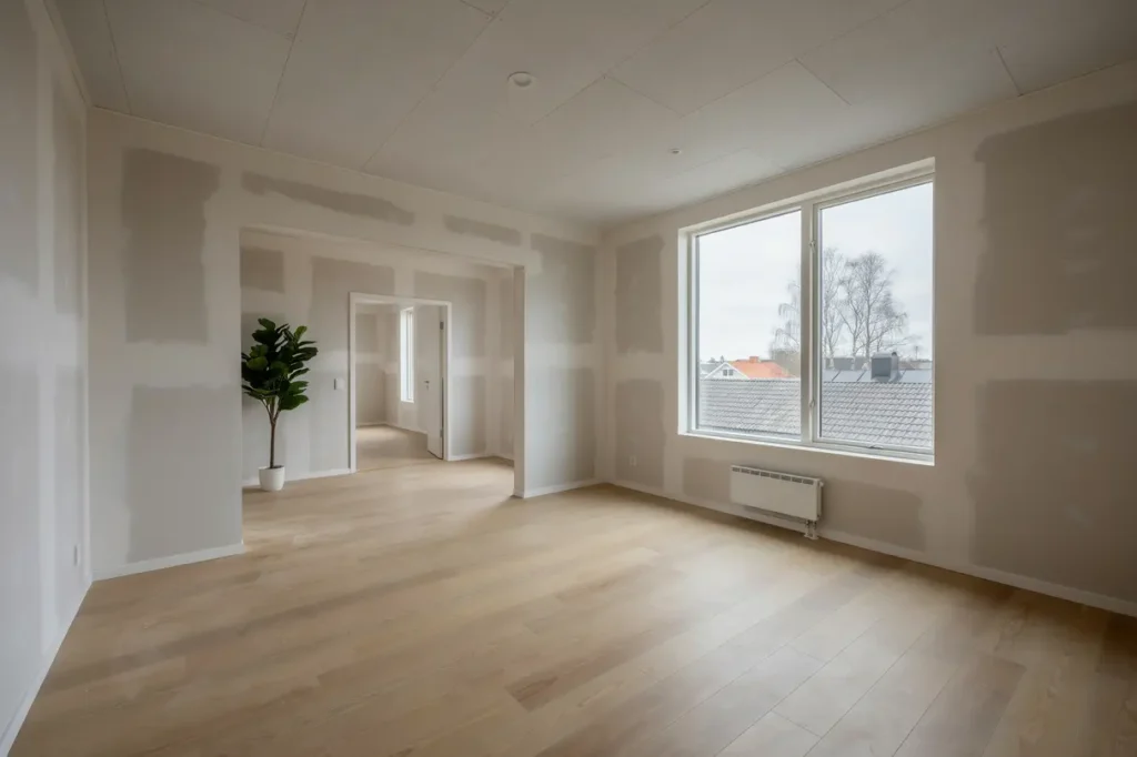 montering av innerv ggar och undertak i villa i norrsunda